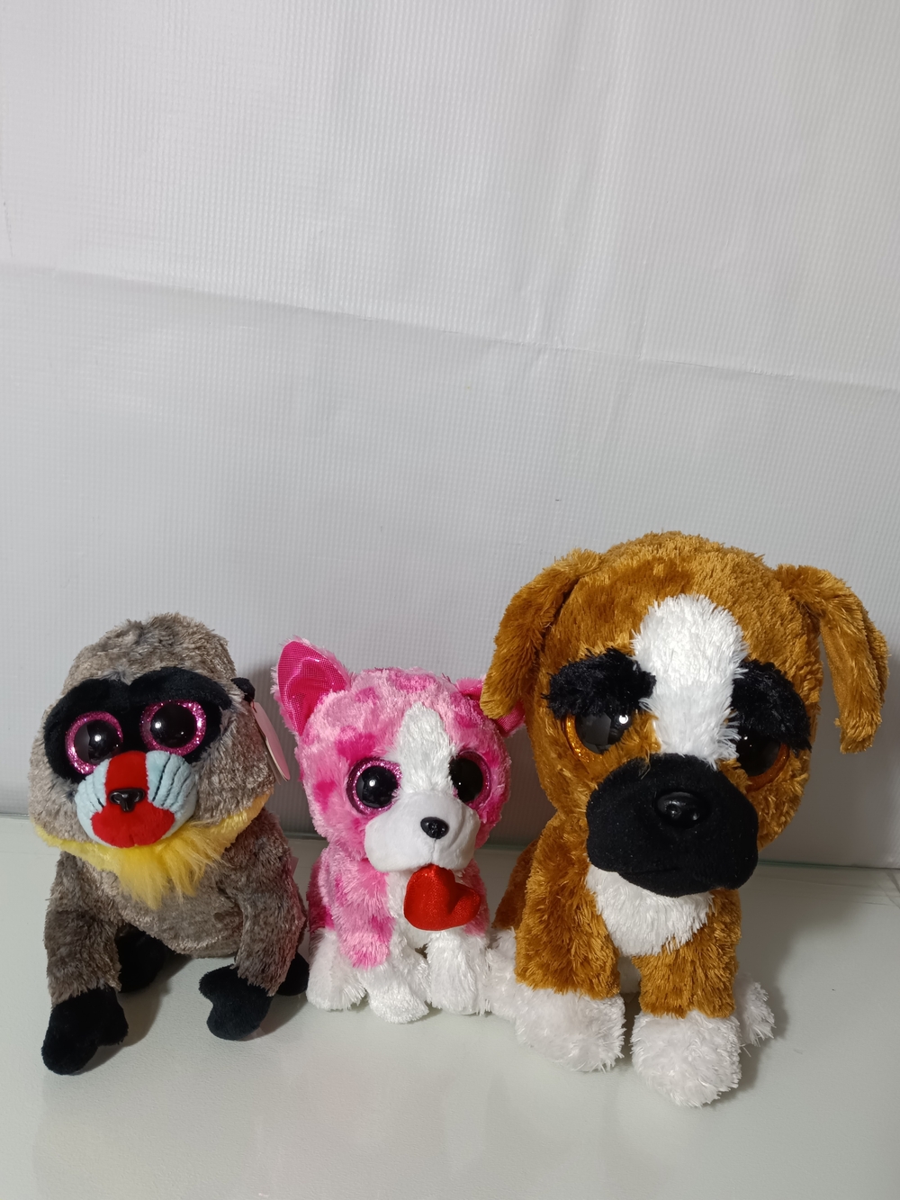 Ty Beanie Boos Plush Set - Brown, Pink, Gray